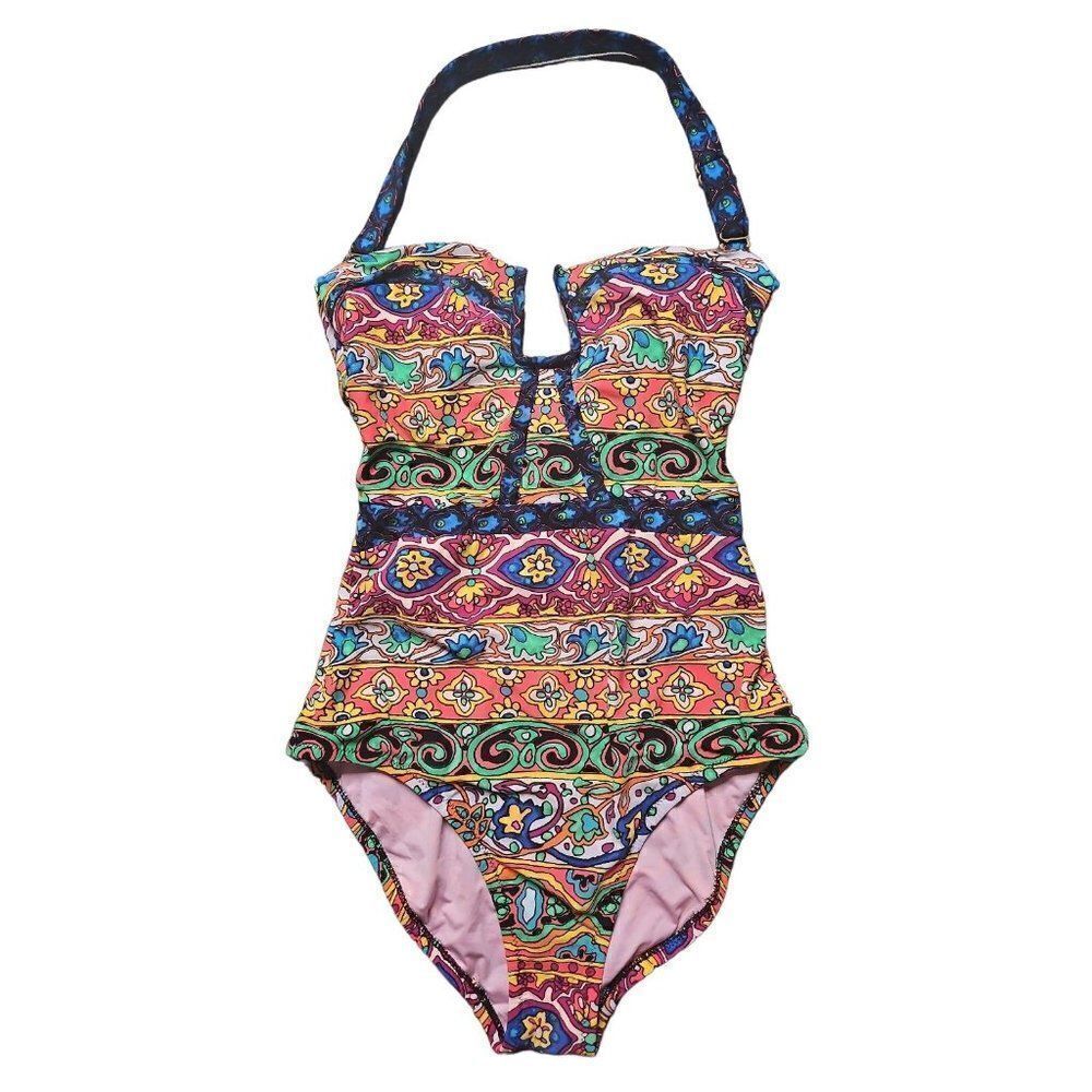 Nanette Lepore Strappy Haulter Women's One-Piece Swimsuit Size Small